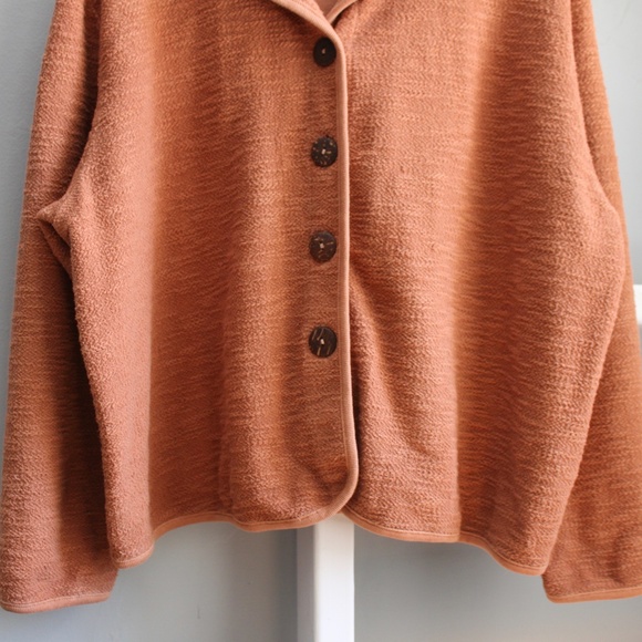 Earth Creations Orange Button-Up Sweater Jacket - Picture 5 of 7